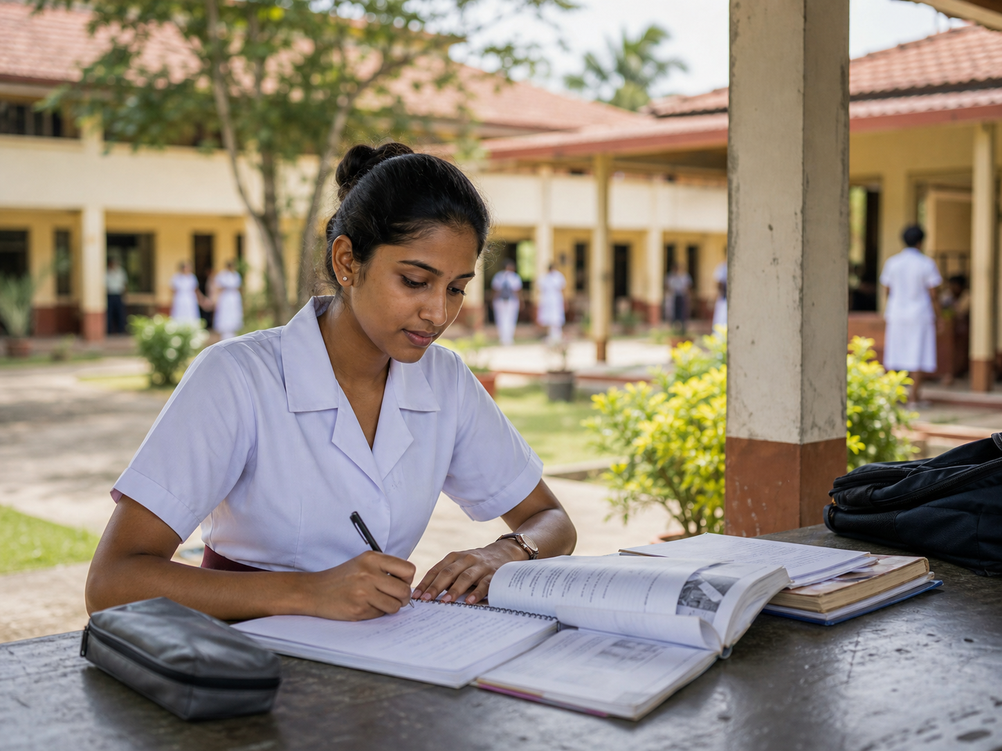 AI-generated nursing student education impact scene