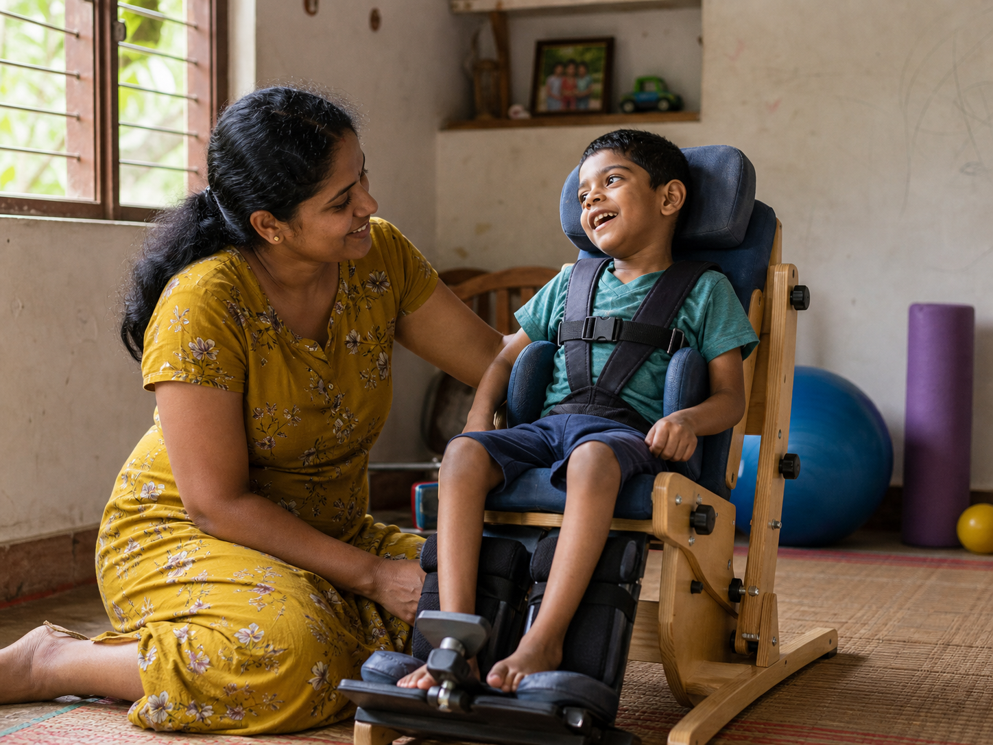 AI-generated special needs therapy impact scene